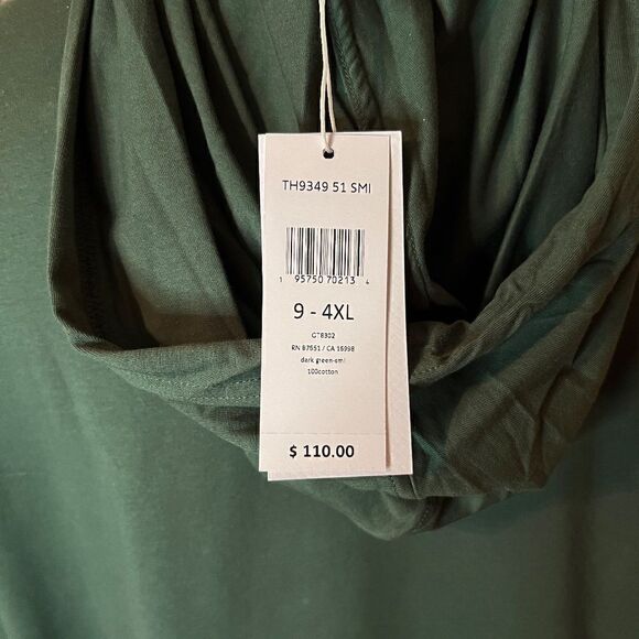 NWT Men's Lacoste Dark Green Cotton Jersey Hooded Tee T-Shirt Size 4XL - Picture 4 of 4